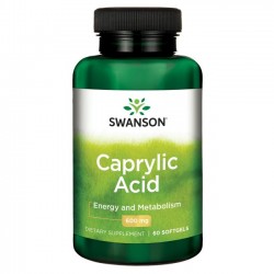 SWANSON Caprylic Acid - Kwas kaprylowy 600mg/60kaps -...