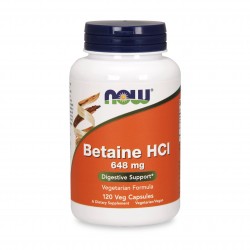 NOW FOODS BETAINA HCL 648mg 120kaps - suplement diety
