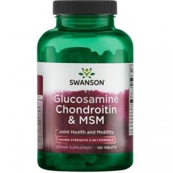 SWANSON Glukozamina/Chondroityna/MSM 500/400/200mg 120...