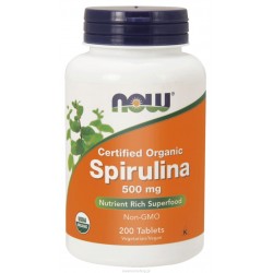 NOW FOODS Spirulina organiczna 500mg/200tabl - suplement...