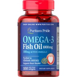 PURITAN'S PRIDE Olej Omega-3 1000 mg / 100 kaps -...
