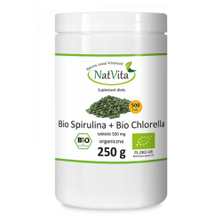 NATVITA Bio Spirulina + Bio Chlorella 500tab - suplement...