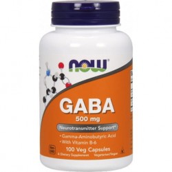 NOW FOODS Gaba 500mg + B6 100kaps - suplement diety