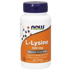 NOW FOODS L-Lysine (Lizyna) 500mg/100tabl - suplement diety