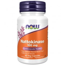 NOW FOODS Nattokinaza 100 mg – 60 kaps - suplement diety